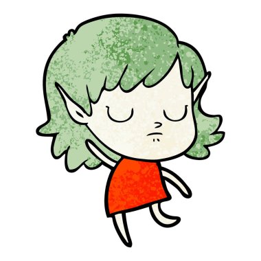 vektör çizim karikatür elf kızı