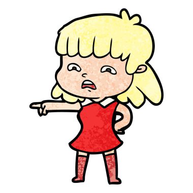 vektör çizim karikatür endişeli kadın