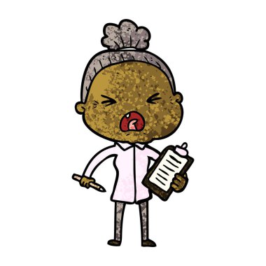 çizgi film kızgın yaşlı kadın