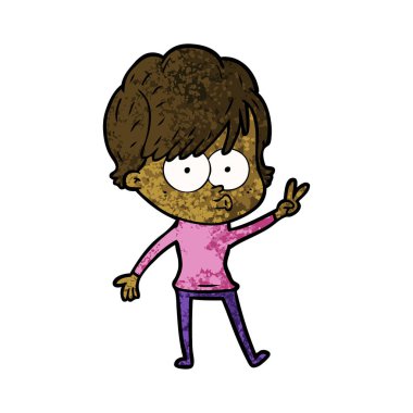 Çizgi filmdeki kadının vektör çizimi