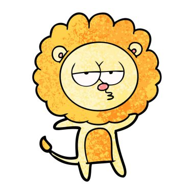 vektör çizim karikatür sıkılmış aslan