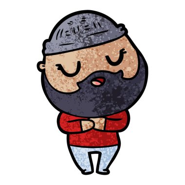 Sakallı sevimli çizgi adam