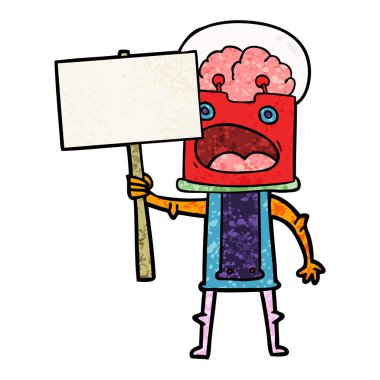 Çizgi film robotunun vektör çizimi 