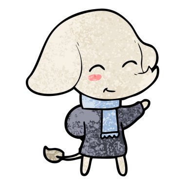 vektör çizim sevimli çizgi fil