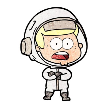 Çizgi film astronotunun vektör çizimi