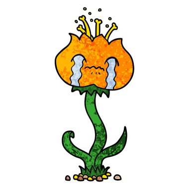 Çizgi film çiçeğinin vektör illüstrasyonu