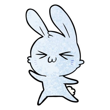 Tatlı çizgi film tavşanının vektör çizimi