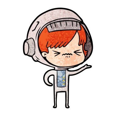 vektör çizim karikatür astronot kadın