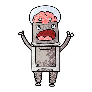 Çizgi film robotunun vektör çizimi 