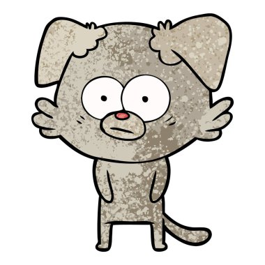 vektör çizim gergin köpek çizgi film