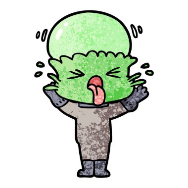 garip karikatür uzaylı vektör çizim