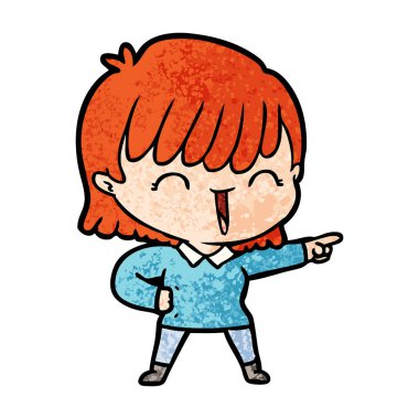 Çizgi filmdeki kadının vektör çizimi