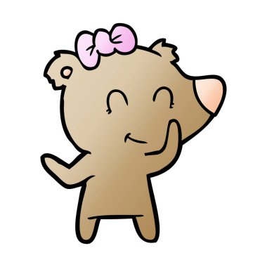 ayı çizgi film karakteri vektör çizim 