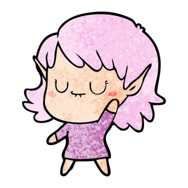 vektör çizim karikatür elf kızı