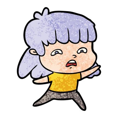 vektör çizim karikatür endişeli kadın