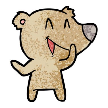  ayı karikatür gülen vektör çizim