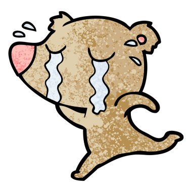 vektör çizim ayı ağlıyor çizgi film