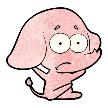 vektör çizim karikatür emin fil