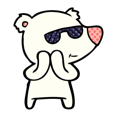 mutlu karikatür kutup ayısı