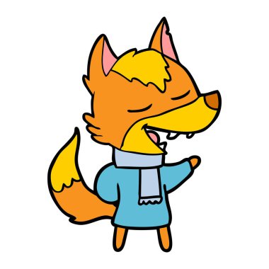 Tilki çizgi film karakteri vektör çizim