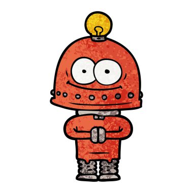 ampul ile mutlu karton robot