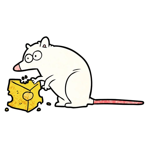 Cartoon Mouse Cheese — Stock Vector