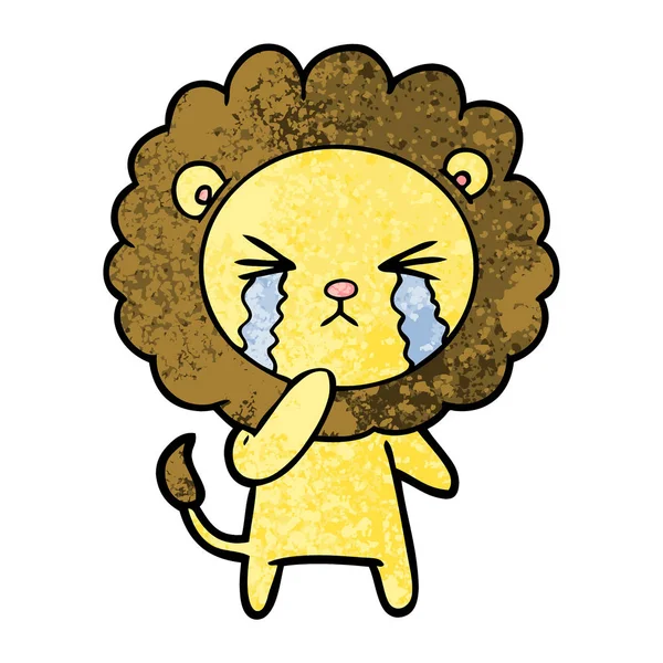 Vector Illustration Cartoon Crying Lion — Stock Vector