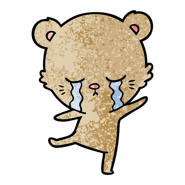 Vector Illustration Crying Cartoon Bear — Stock Vector