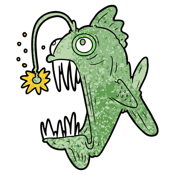 Vector Illustration Cartoon Lantern Fish — Stock Vector