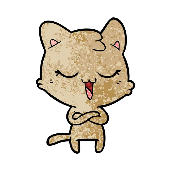 Ilustración Vectorial Feliz Gato Dibujos Animados — Archivo Imágenes Vectoriales