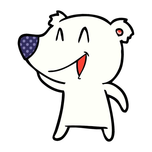Mutlu Polar Bear Çizgi Film — Stok Vektör