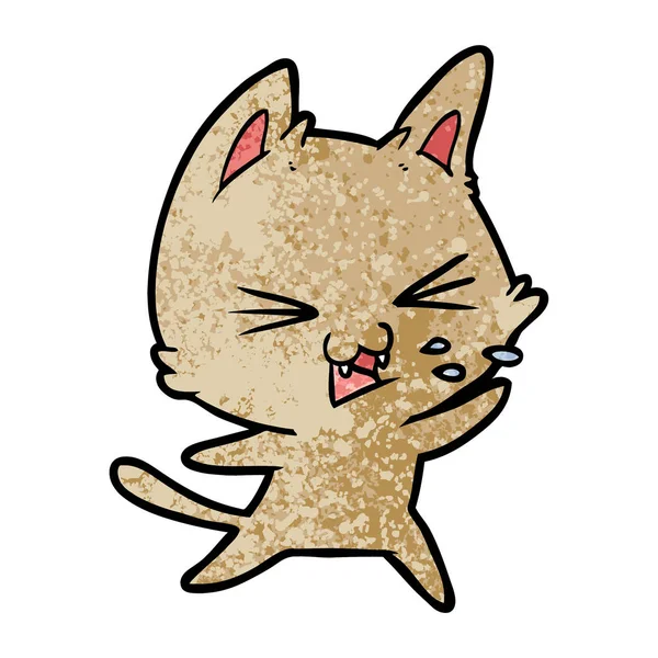 漫画猫ヒスのベクトル イラスト — ストックベクタ