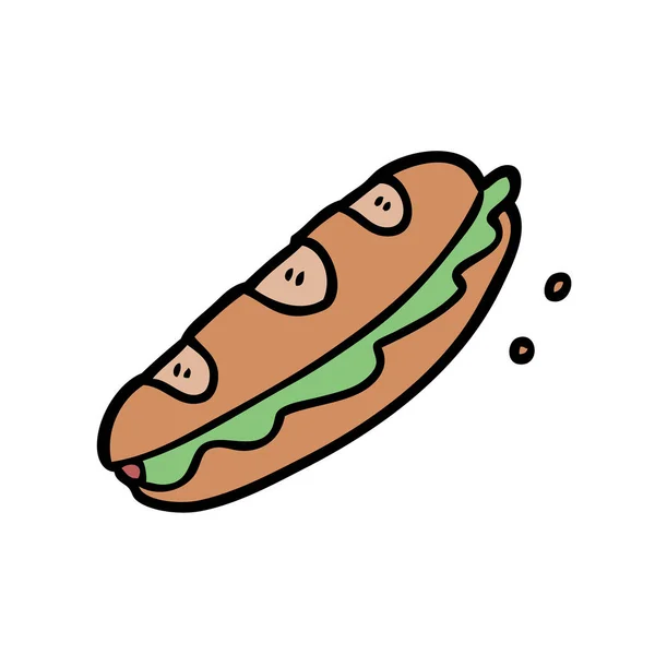 Illustrazione Vettoriale Del Personaggio Dei Cartoni Animati Sandwich — Vettoriale Stock