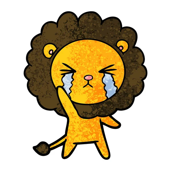 Vector Ilustración Dibujos Animados Llorando León — Vector de stock