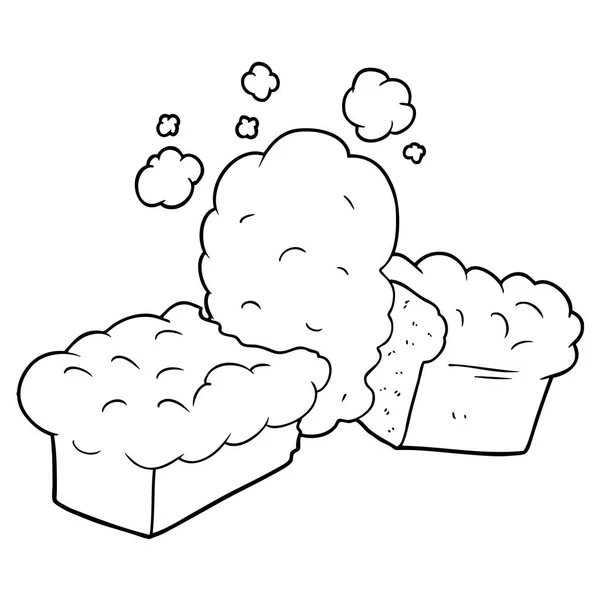 新鲜出炉的面包卡通 — 图库矢量图片