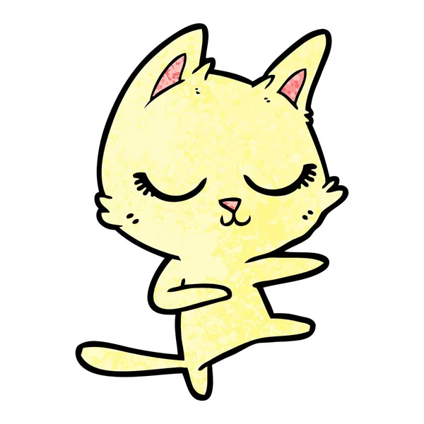 Wektor Ilustracja Kot Kreskówka Spokojny — Wektor stockowy