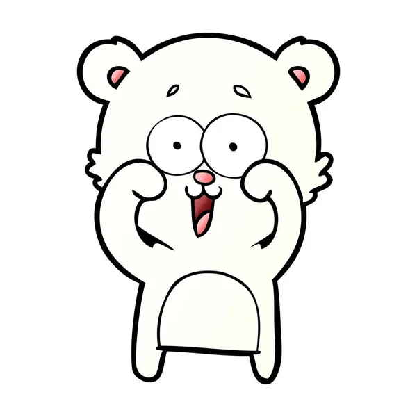 Desenho Animado Urso Polar Feliz — Vetor de Stock