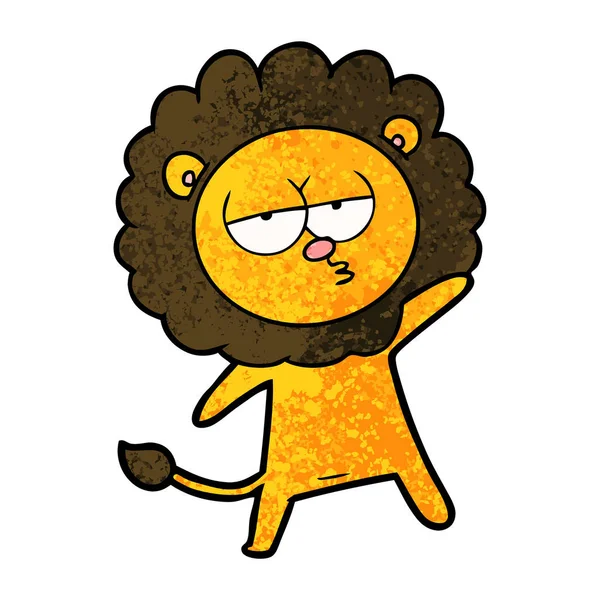 Illustration Vectorielle Lion Fatigué Dessin Animé — Image vectorielle
