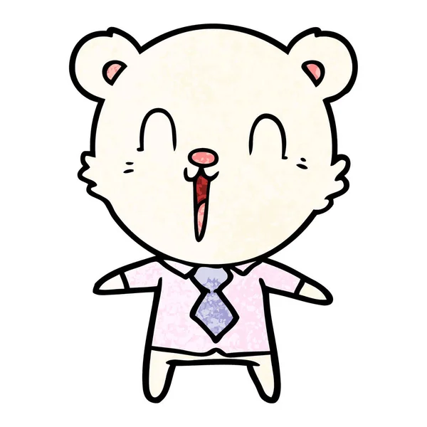 Lycklig Tecknad Isbjörn — Stock vektor