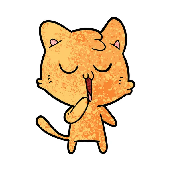 Vector Illustration Cartoon Cat Yawning — Stock Vector