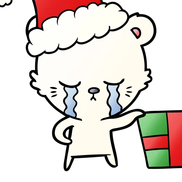 Llanto Dibujos Animados Navidad Polarbear — Archivo Imágenes Vectoriales