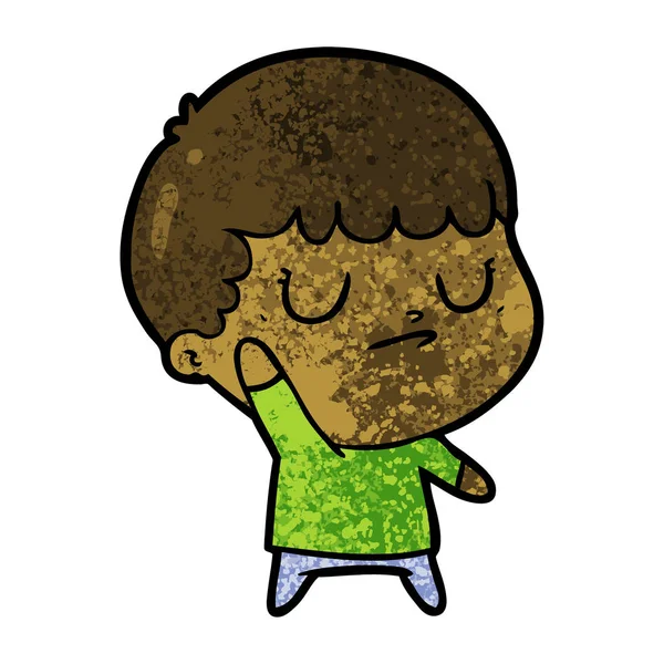 Vector Illustration Cartoon Grumpy Boy — Stock Vector