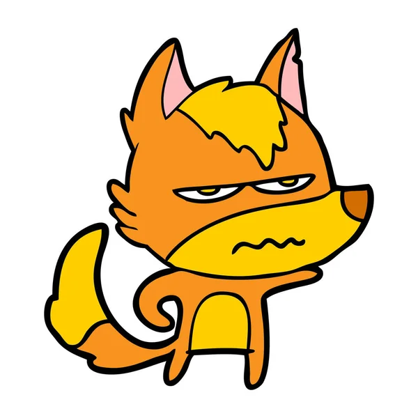Wütende Fuchs Cartoonfigur — Stockvektor