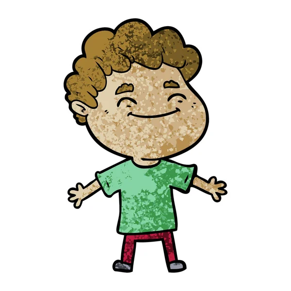 Vector Ilustración Dibujos Animados Hombre Amigable — Archivo Imágenes Vectoriales