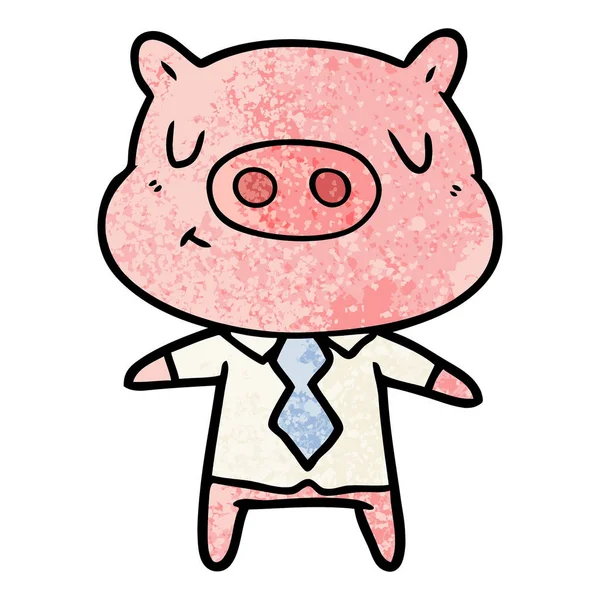 Illustration Vectorielle Contenu Dessin Animé Porc — Image vectorielle