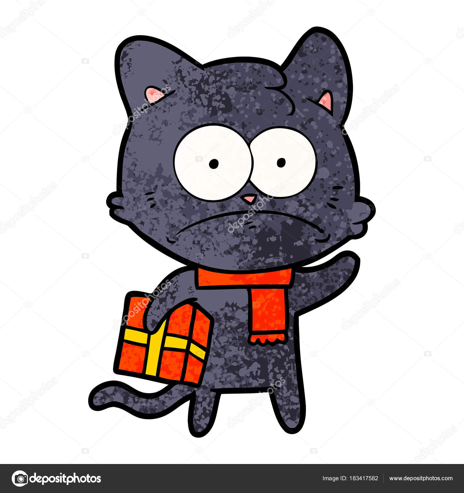 Vektör Çizim Karikatür Gergin Kedi Vektörel çizim ©lineartestpilot