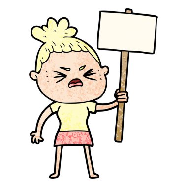 vektör çizim karikatür kızgın kadın