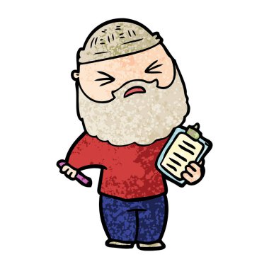 Sakallı çizgi film adamı.