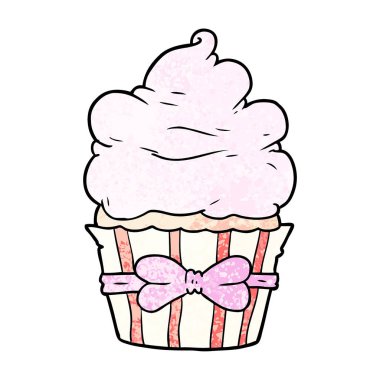 vektör çizim karikatür cupcake