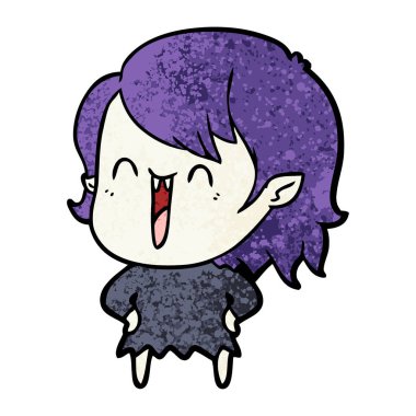 sevimli çizgi mutlu vampir kız
